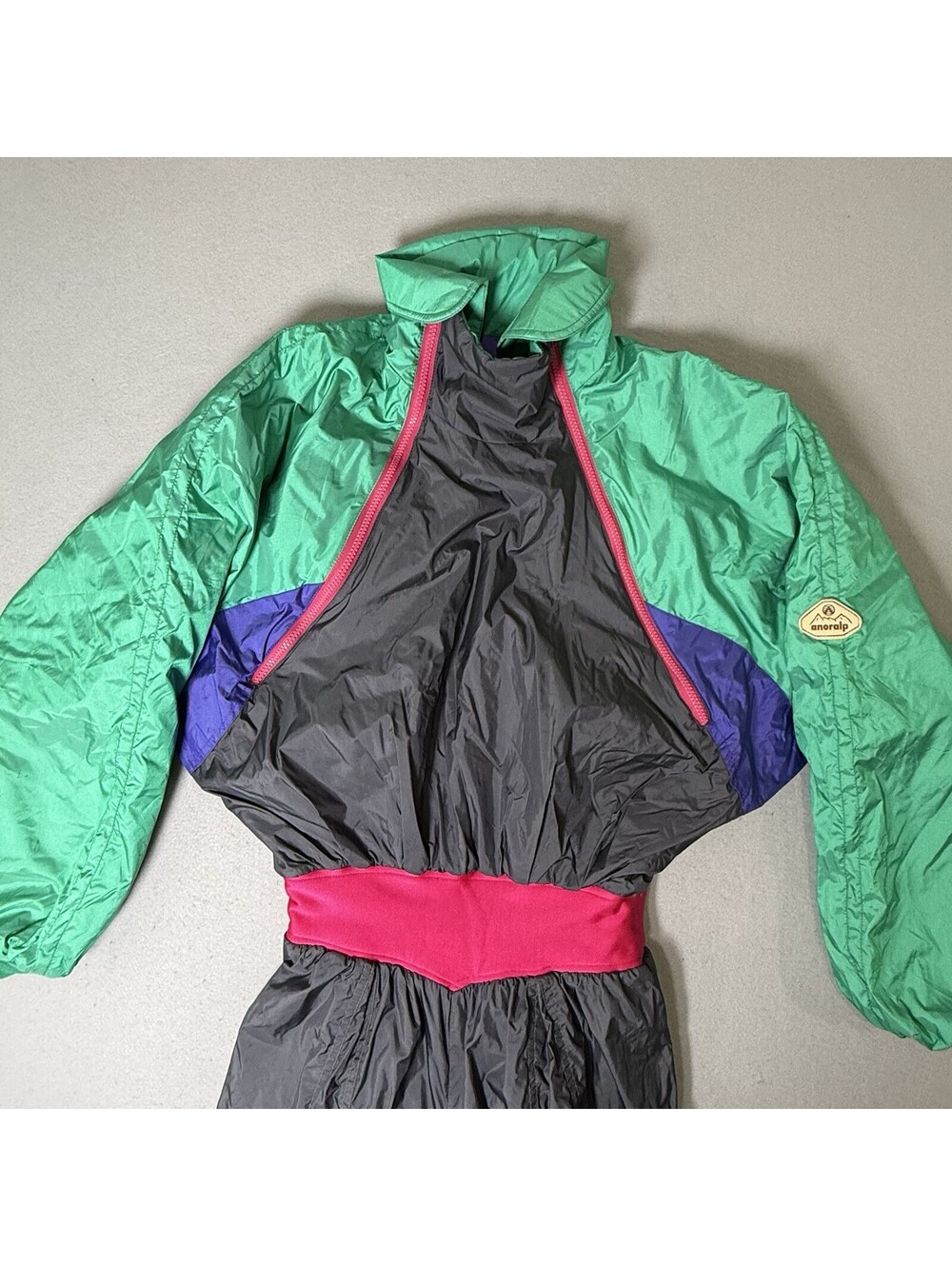 Vintage Anoralp Schmello 12 Skiwear France Snow Suit Women's Retro Color Block